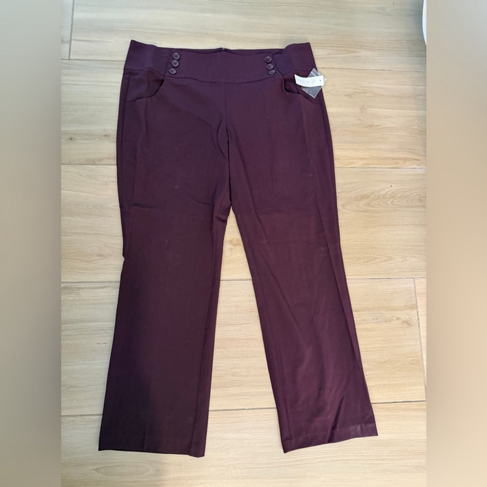 NEW In Moda Purple Career Dress Pants 22W 44/31”